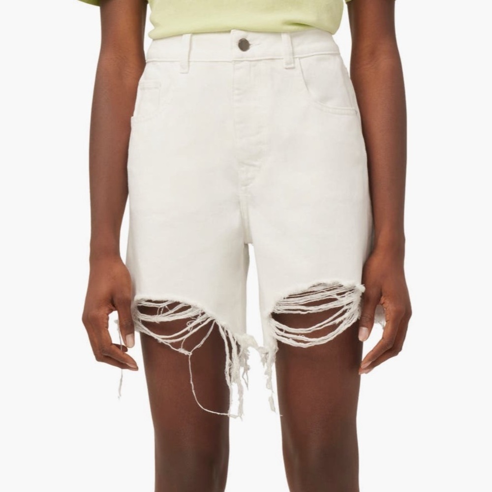 DL1961 White High Waist Denim Shorts NWT